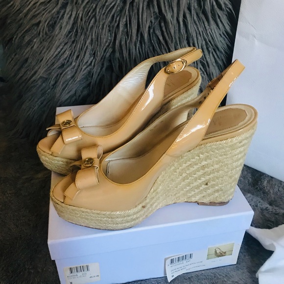 Dior Bow Sling Back Wedges size 38 - Picture 12 of 13